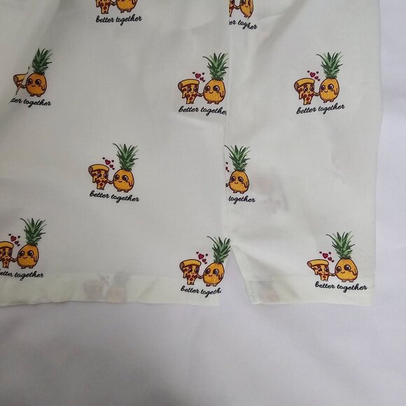 Denim & Flower Better Together Pizza & Pineapple Print Button Front Men's S, NWT - Picture 6 of 15